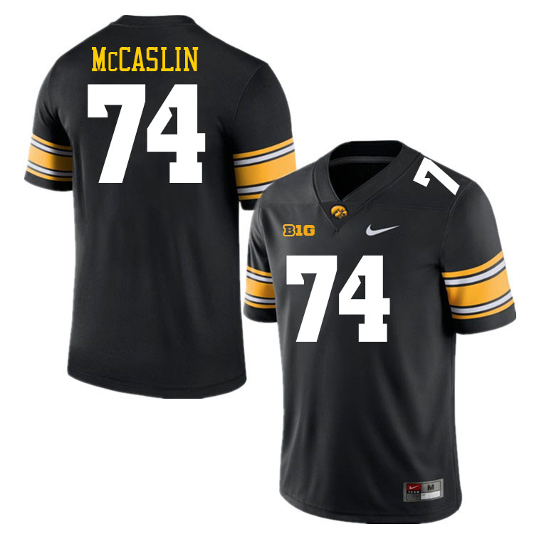 Men #74 Bodey McCaslin Iowa Hawkeyes College Football Jerseys Stitched-Black